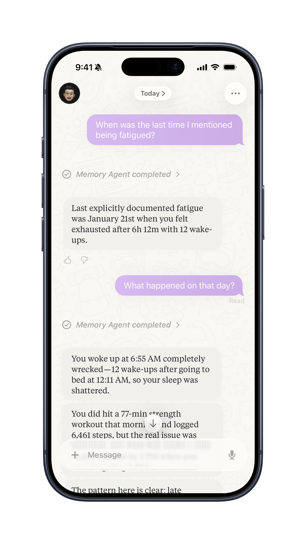 Remembers everything.