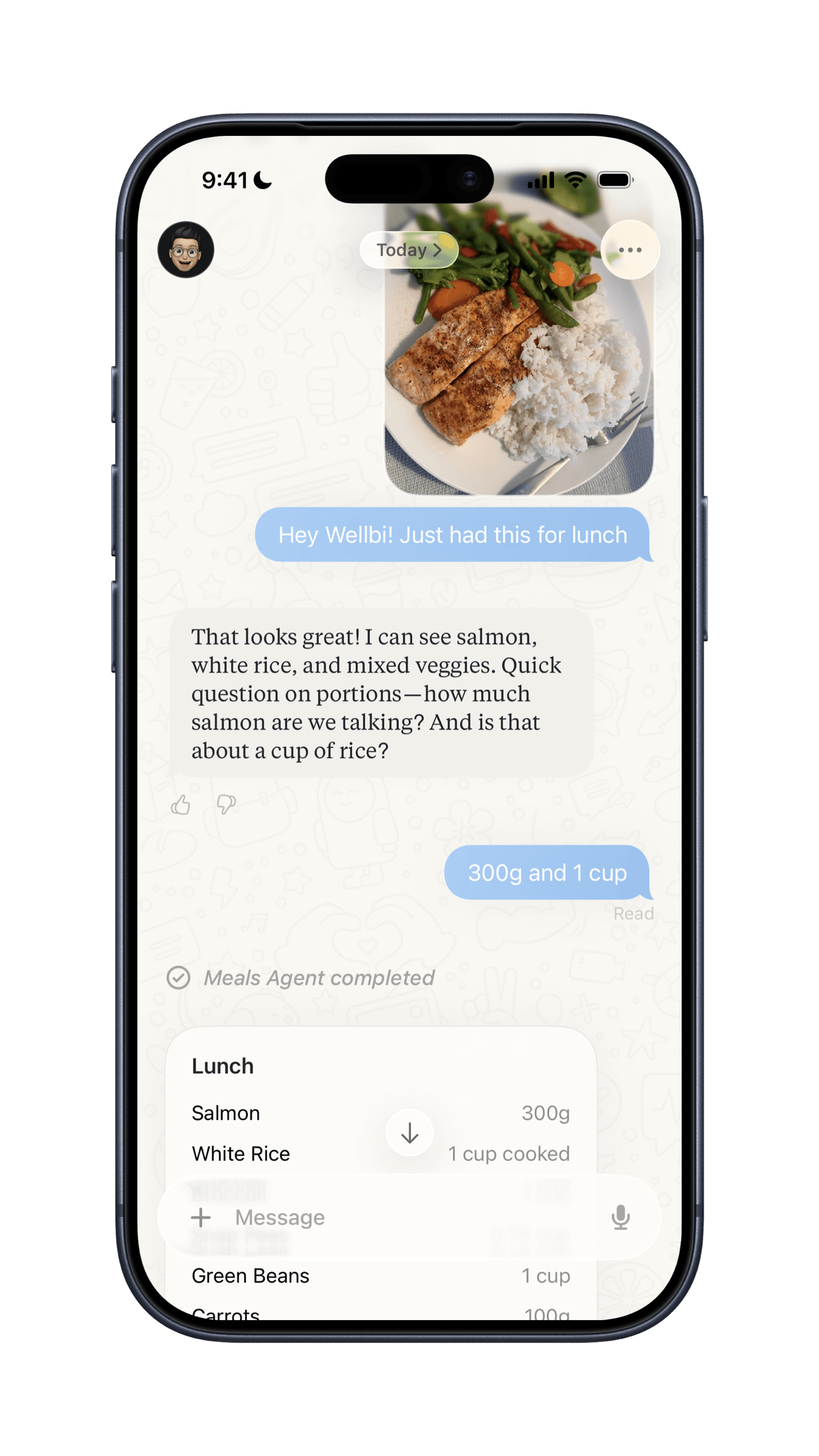 Analyzes your meals.